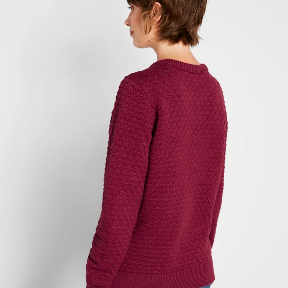 Modcloth Excellent Example Textured Burgandy Knit… - image 3